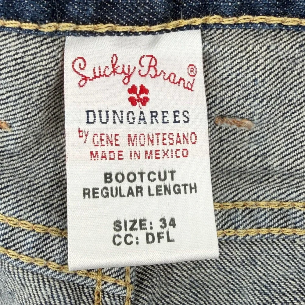 Lucky Brand Jeans Mens 34 Blue Bootcut Regular Dark Flight Stretch Denim 7M10642